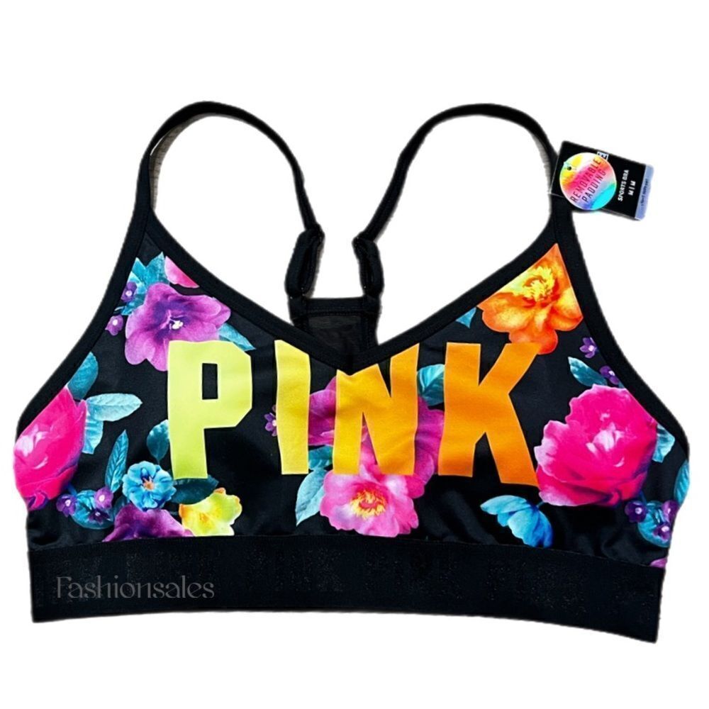 Victorias Secret Pink Ultimate Lined Removable Padding logo Sport bra M